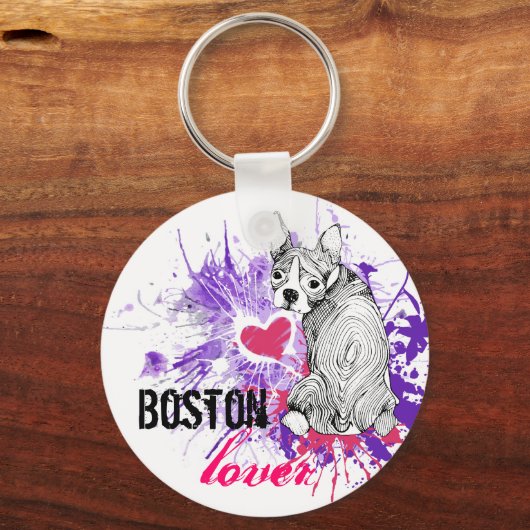 Boston Terrier Schlüsselanhänger (Vorderseite)