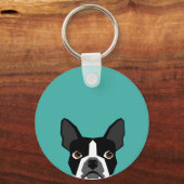 Boston Terrier Schlüsselanhänger (Vorderseite)