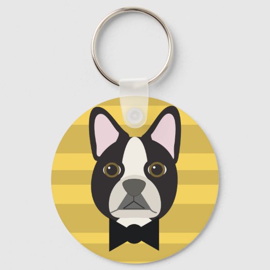 Boston Terrier Schlüsselanhänger (Vorderseite)