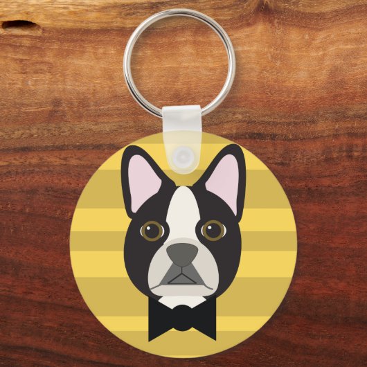 Boston Terrier Schlüsselanhänger (Rückseite)