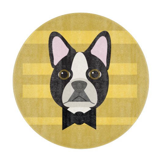 Boston Terrier Schneidebrett (Vorderseite)