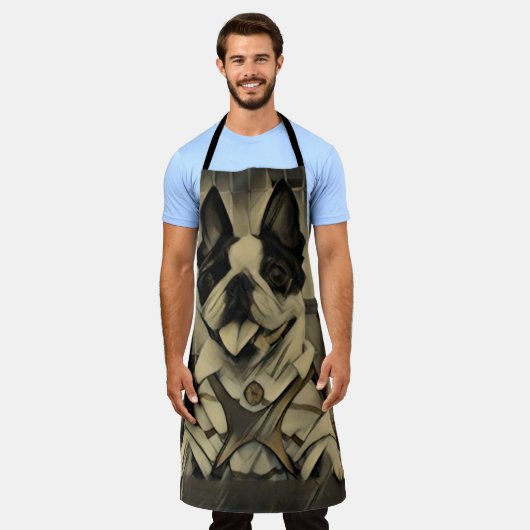 Boston Terrier Schürze (Getragen)