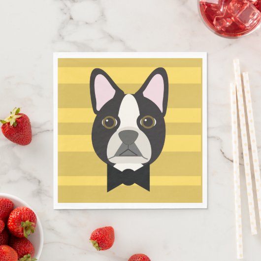 Boston Terrier Serviette (Beispiel)