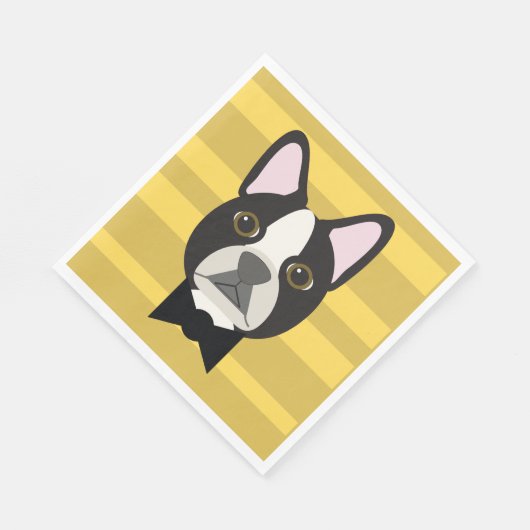 Boston Terrier Serviette (Ecke)