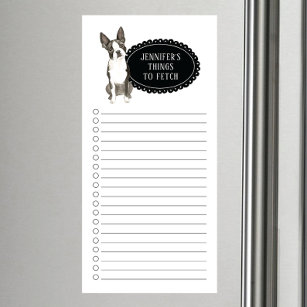 Boston Terrier Shopping List Magnetic Notepad Magnetischer Notizblock