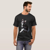 Boston Terrier Side Sit T-Shirt (Vorne ganz)
