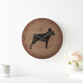 Boston Terrier Silhouette Große Wanduhr (Zuhause)