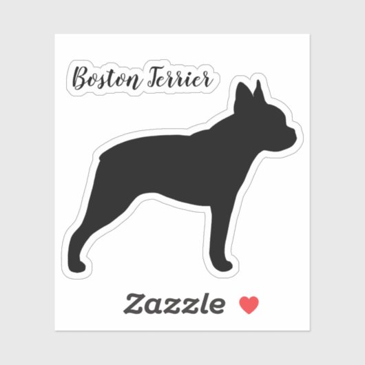 Boston Terrier Silhouette Hunde Rasse Vinyl Sticke Aufkleber (Blatt)
