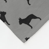 Boston-Terrier-Silhouette-Muster-Grau Fleecedecke (Ecke)
