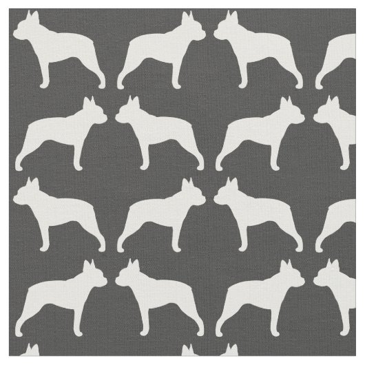 Boston-Terrier-Silhouette-Muster Stoff (Nahaufnahme)