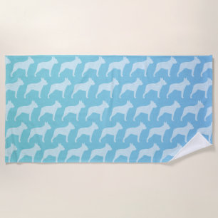 Boston Terrier Silhouetten Pattern Strandtuch