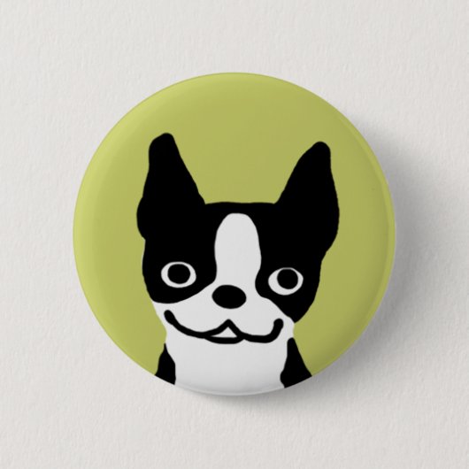 Boston Terrier Smile Button (Vorderseite)