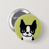 Boston Terrier Smile Button (Vorne & Hinten)