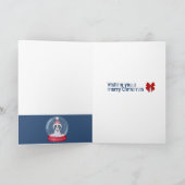 Boston Terrier Snow globe Holiday Card Dankeskarte (Innenseite)