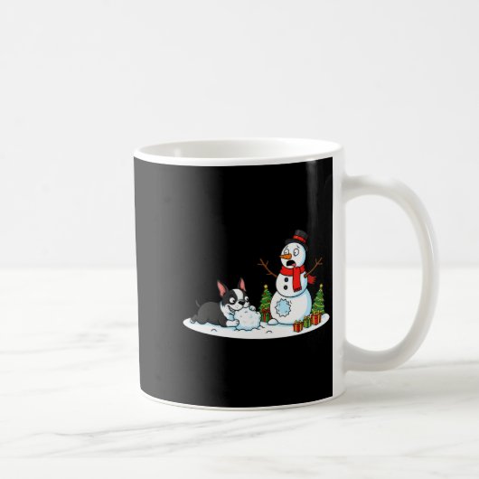 Boston Terrier Snowman Christmas Tree Xmas Womens Kaffeetasse (Rechts)