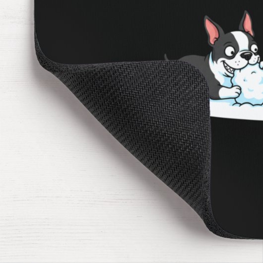 Boston Terrier Snowman Christmas Tree Xmas Womens  Mousepad (Ecke)