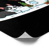 Boston Terrier Snowman Christmas Tree Xmas Womens  Poster (Ecke)