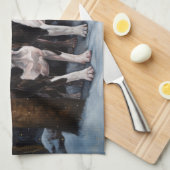 Boston Terrier Snowy Sleigh Weihnachtsdekor Geschirrtuch (Viertel Falte)