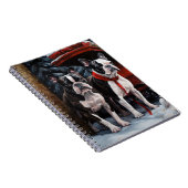 Boston Terrier Snowy Sleigh Weihnachtsdekor Notizblock (Rechte Seite)
