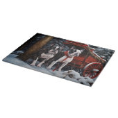 Boston Terrier Snowy Sleigh Weihnachtsdekor Schneidebrett (Ecke)