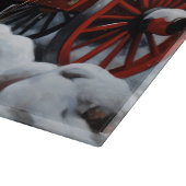 Boston Terrier Snowy Sleigh Weihnachtsdekor Schneidebrett (Ecke)