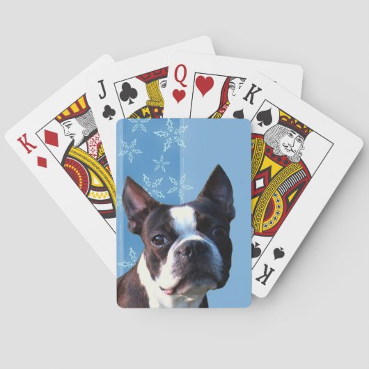 Boston Terrier spielt Karten Spielkarten (Rückseite)