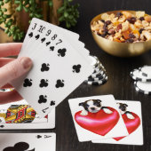 Boston Terrier spielt Karten Spielkarten (In Situ)