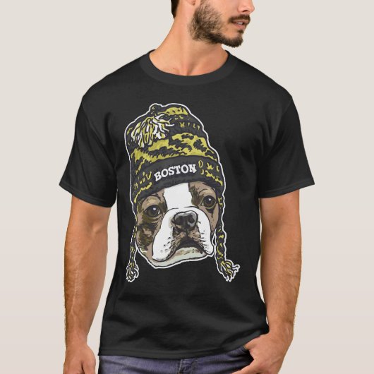 Boston Terrier Sports Beanie T-Shirt (Vorderseite)