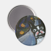 Boston Terrier spukhafte Halloween Magnet (Vorderseite/Rückseite)