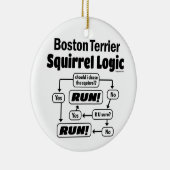 Boston Terrier Squirrel Logic Keramik Ornament (Rechts)