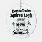 Boston Terrier Squirrel Logic Keramik Ornament (Links)