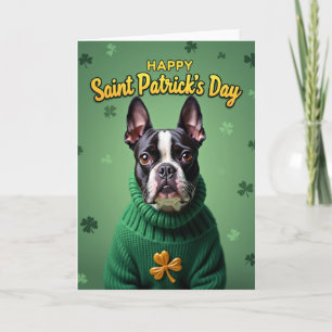 Boston Terrier St. Patricks Day Karte