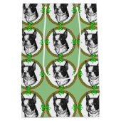 Boston Terrier St. Patricks Day Mittlere Geschenktüte (Rückseite)