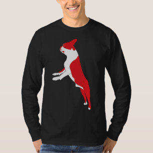 Boston Terrier Stehend auf zwei Beinen T-Shirt