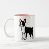 Boston-Terrier stehend Zweifarbige Tasse (Links)