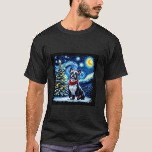 Boston Terrier Sternennacht Weihnachten Van Gogh H T-Shirt