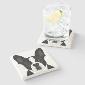 Boston Terrier Stone Untersetzer (Seitenansicht)