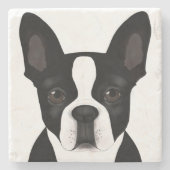 Boston Terrier Stone Untersetzer (Vorderseite)