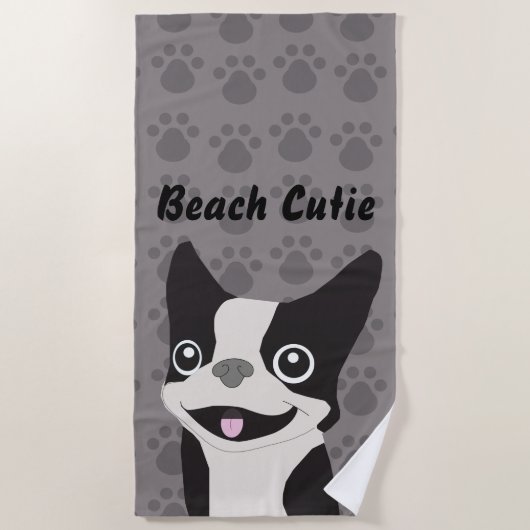 Boston Terrier Strandtuch (Vorderseite)