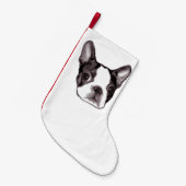 Boston-Terrier-Strumpf Kleiner Weihnachtsstrumpf (Vorderansicht (hängend))