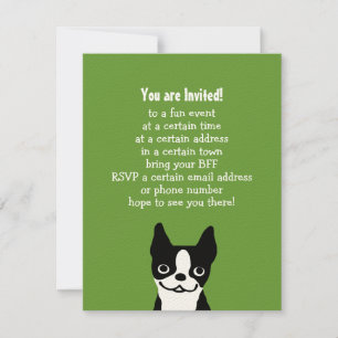 Boston Terrier - Süßer Hund mit individuellem Text Einladung