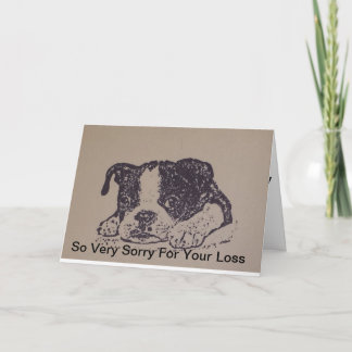 Boston Terrier Sympathy Card Karte