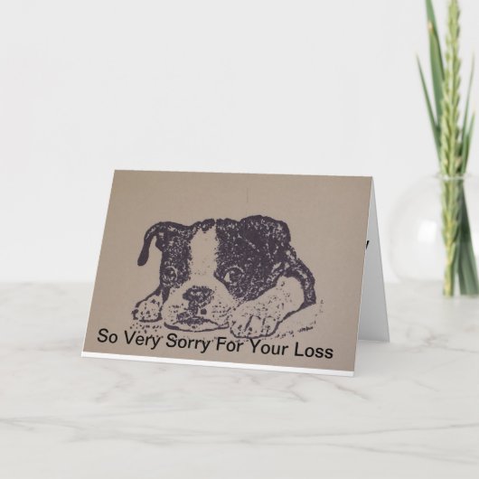 Boston Terrier Sympathy Card Karte (Vorderseite)