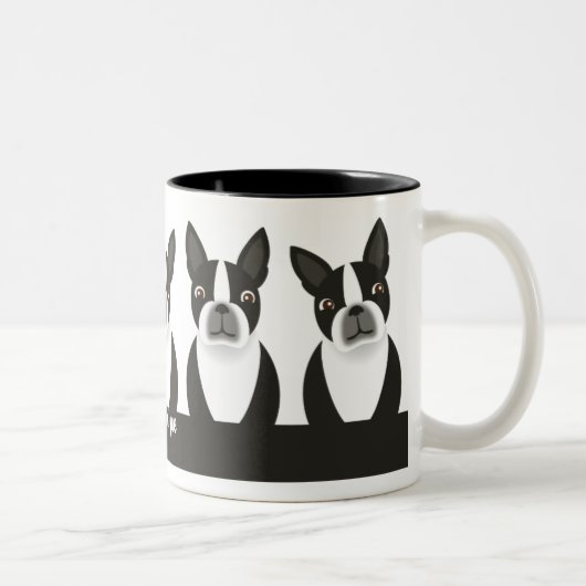 Boston-Terrier-Tasse Zweifarbige Tasse (Rechts)
