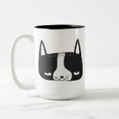Boston-Terrier-Tasse Zweifarbige Tasse (Links)