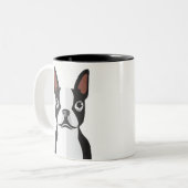 Boston-Terrier-Tasse Zweifarbige Tasse (Vorderseite Links)