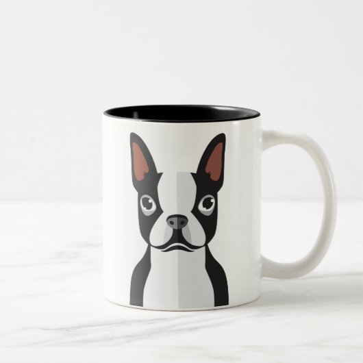 Boston-Terrier-Tasse Zweifarbige Tasse (Rechts)