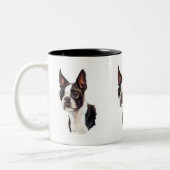 Boston-Terrier-Tasse Zweifarbige Tasse (Links)