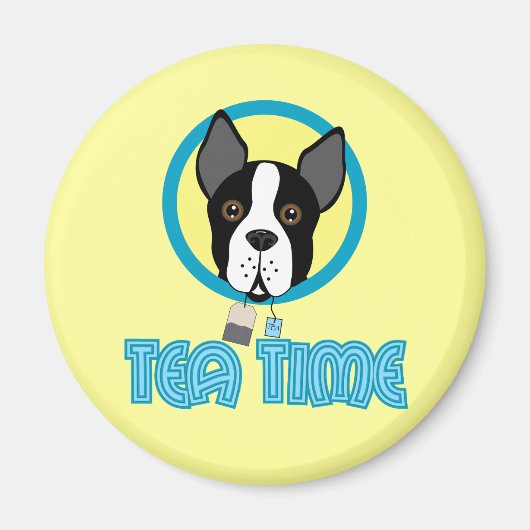 Boston Terrier Tea Party Magnet (Vorne)