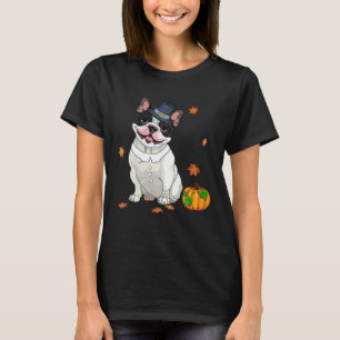 Boston Terrier Thanksgiving-Kostüm Pilger Truthahn T-Shirt